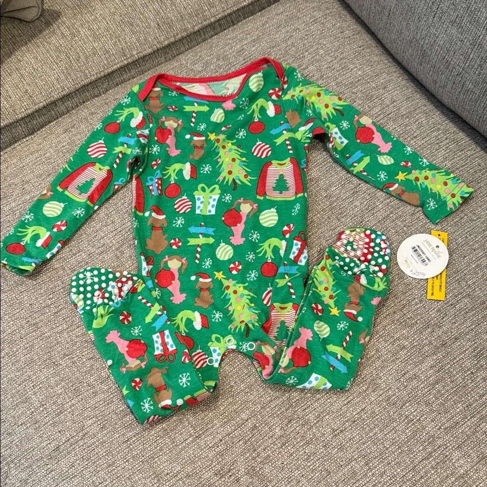 Jane Marie Festive Green Kids Footie